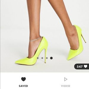 Neon yellow pumps